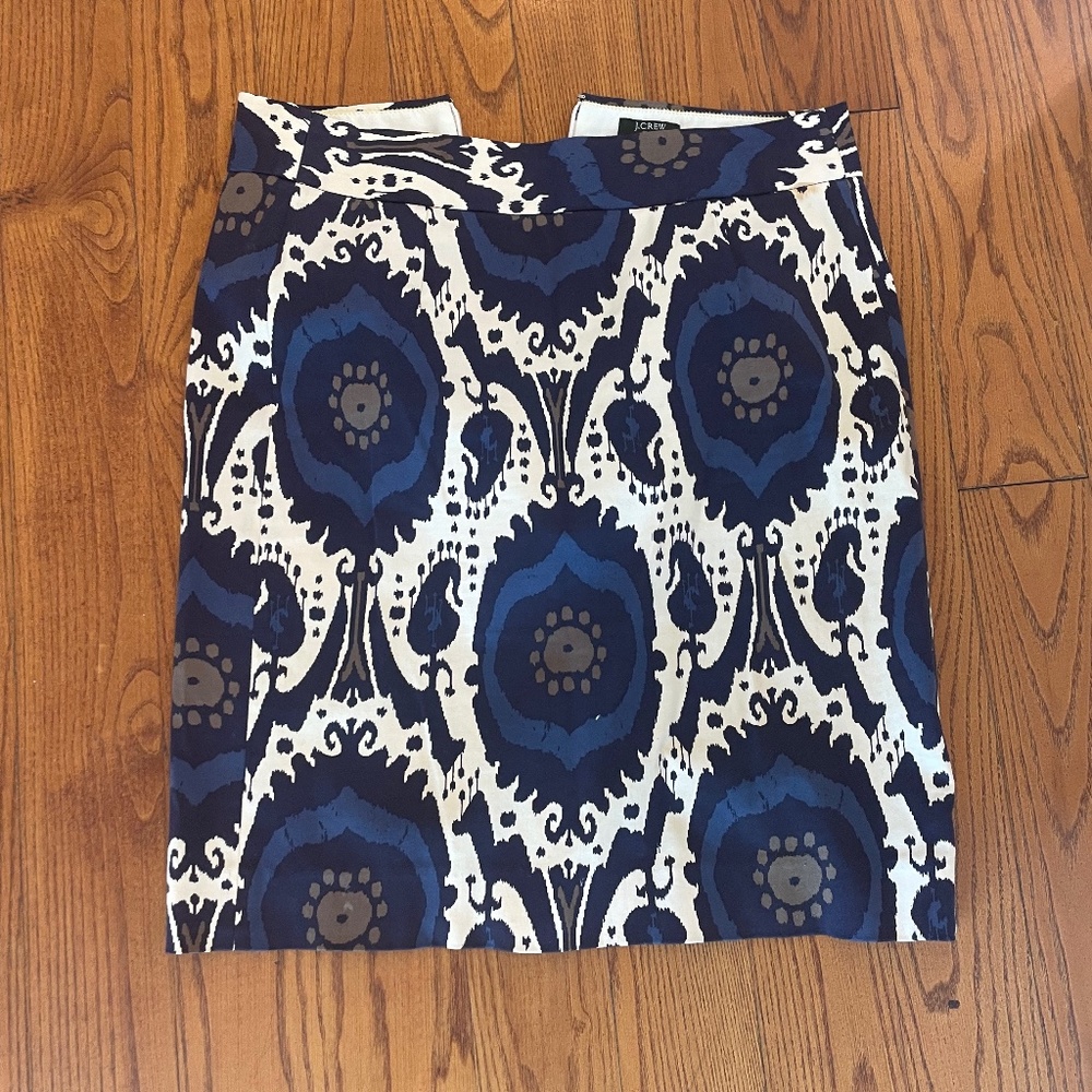 J.Crew printed pencil skirt